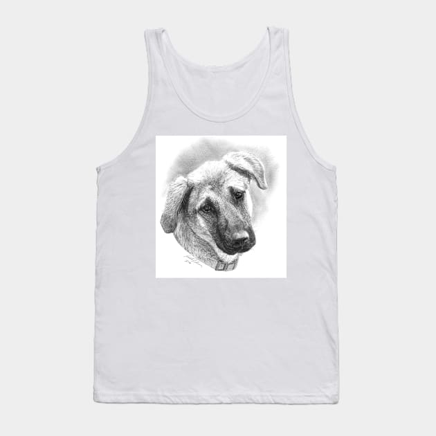 Puppy - Mixed Breed - Dog Illustration Tank Top by allthumbs